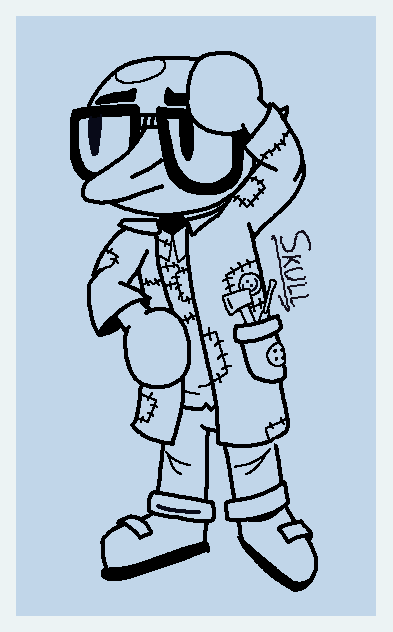A sketch of the goblin tinkerer from Terraria